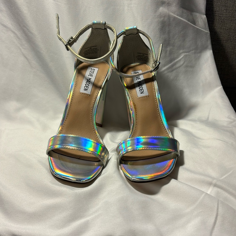 Steve Madden Holographic Chrome Pumps